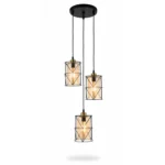 Lampara Colgante Metal Vidrio Elegante Modelo 2 (No Incluye Ampolletas)