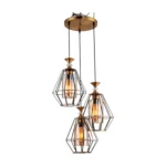 Lampara Colgante Metal Vidrio Elegante Modelo 1 (No Incluye Ampolletas)