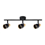 Foco Aplique Triple Porta Gu10 Dorado-Negro Hiades Konnergie (No Incluye Ampolleta)