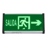 Letrero Led Salida Emergencia Vidrio 2 Caras Color Verde 90 Min.