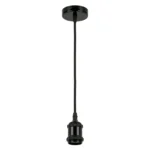 Soquete Colgante Vintage E27 Negro Brillante
