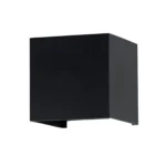 Aplique Pared Led Exterior Calido 3000k Cuadrado Negro 2 x 3W