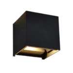 Aplique Pared Led Exterior Calido 3000k Cuadrado Negro 2 x 3W - Imagen 2