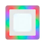 Panel Led Borde RGB Cuadrado Sobrepuesto Control Remoto Luz Fría 6W+3W - Imagen 2