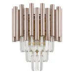 Aplique Tubular Dorado Para 2 Ampolletas