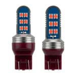 Ampolleta 12V 12 Leds T20 3030 2Cont Rojo