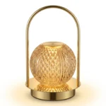 Lampara de Velador LED Tipo Esfera Cristal Recargable 3 Intensidades Touch - Imagen 2