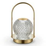 Lampara de Velador LED Tipo Esfera Cristal Recargable 3 Intensidades Touch - Imagen 3