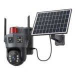 Cámara Seguridad de Exteriores Solar Con Doble Lente Con Alarma App V380 Color Negro M2 - Imagen 2