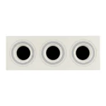 Base Bisel TRIPLE Color Blanco Cuadrado IP20 Para Ampolleta MR-16 y GU10 Embutido SIN AMPOLLETA