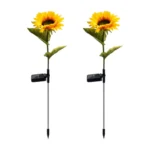 Estaca Solar De Girasol Luz Led Cálida.pack 2 Und - Imagen 2