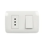 Interruptor 9/12+Enchufe 2P+T 10A 250V Blanco