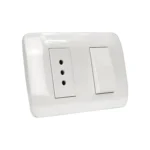 Interruptor 9/12+Enchufe 2P+T 10A 250V Blanco - Imagen 2