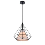 Lámpara Retro Geométrico Diamante Pantalla de Cubierta Blanca Sin Ampolletas - Imagen 2