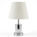 Lampara Base Led y E27 Para Velador-Escritorio PLATEADO con Interruptor