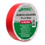 Huincha Aisladora 19 X 15mm X 10mts Rojo MEC