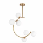 Lámpara Colgante Bronce Luna 6 Esferas Amp. G-9 X 6