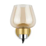 Aplique Pared GOLD Vidrio Ambar Ampolleta E-27 X 1 - Imagen 2