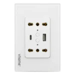 Enchufe de Pared Wifi 16A 2 Salidas+2 Puertos USB y Tipo C Compatible con Alexa y Google