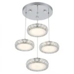 Lampara Colgante 4 Platos Tipo Ufo 3 Tonos de Luz Vidrio