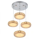 Lampara Colgante 4 Platos Tipo Ufo 3 Tonos de Luz Vidrio - Imagen 2