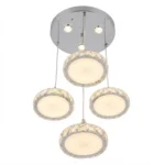 Lampara Colgante 4 Platos Tipo Ufo 3 Tonos de Luz Vidrio - Imagen 3