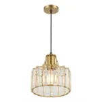 Lampara Colgante Porta E27 Individual Dorado-Vidrio Elegante - Imagen 2