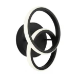 Lámpara De Techo o Pared NEGRO Led 2 Círculos Moderna Minimalista