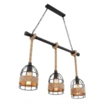 Lámpara Colgante Cañamo Rustica Vintage Soga Soquete E27 Incluye Ampolletas