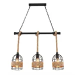 Lámpara Colgante Cañamo Rustica Vintage Soga Soquete E27 Incluye Ampolletas - Imagen 2
