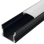 Perfil Aluminio Para Cinta Sobrepuesto Alto 15mm Ancho 20mm Largo 3 mts Color Negro