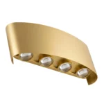 Aplique Para Pared Exterior de 8 Led 8W DORADO 3000k