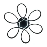 Lámpara de Techo Moderna 5 Pétalos Curvos Negro Mate 3CC 50CM