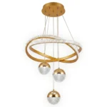 Lampara Colgante Dorado 4 Esferas Regulable 3 Tonos de Luz ABS DT-2 - Imagen 3
