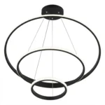 Lampara Colgante LED Triple Foco en Forma de Aro 48W NEGRO