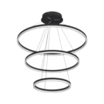 Lampara Colgante LED Triple Foco en Forma de Aro 48W NEGRO - Imagen 2