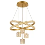 Lampara Led Colgante Moderna Dorado 4 Copas de Vidrio 60w - Imagen 2