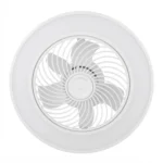 Lámpara LED Ventilador de Techo 3 Tonos de Luz Control Remoto 50cm Blanco Detalle Hoja 50w