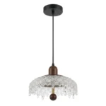 Lampara Colgante Modelo Francesa Vintage Acrilica y Madera Nogal 8-24 3 Tonos - Imagen 2